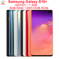 Oryginalny Samsung Galaxy S10 + S10 Plus G975U1 6.4 "8GB RAM 128/512GB ROM Octa Core Snapdragon 855 NFC 4G LTE odblokowany telefon komórkowy 1